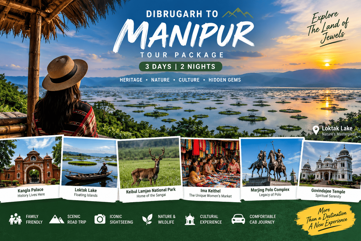 Dibrugarh to Manipur 2 Nights 3 Days Tour Package